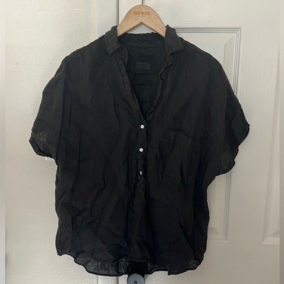 Grayson “The Artist SS Shirt”, 100% Linen, Black, 2 (small) - Picture 4 of 5